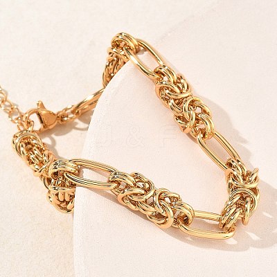 Unisex 304 Stainless Steel Byzantine Chains Bracelets BJEW-G790-06G-1