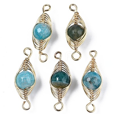 Natural Agate Link Connectors G-S359-321C-1