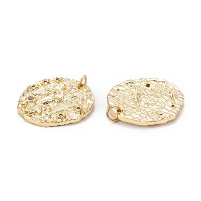 Brass Micro Pave Cubic Zirconia Pendants ZIRC-J040-45G-1