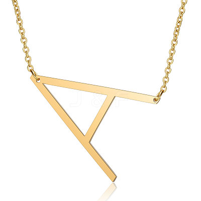 201 Stainless Steel Initial Pendants Necklaces NJEW-S069-JN004D-A-1