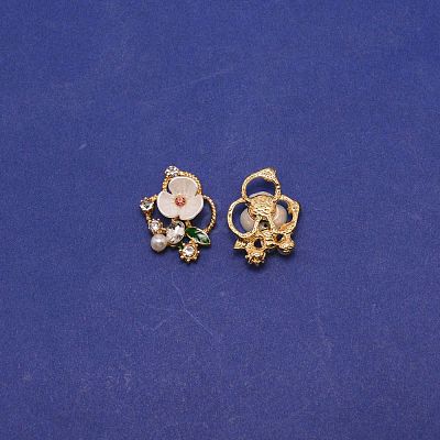 Alloy Rhinestone Charms ALRI-WH0002-68-1
