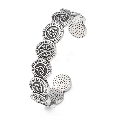 Viking 316 Surgical Stainless Steel Cuff Bangles BJEW-C142-16AS-1