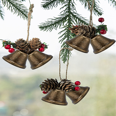 12Pcs Iron Bell Pendants IFIN-LP0001-36-1