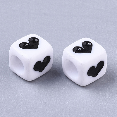 Opaque Acrylic Beads X-SACR-T355-01-1