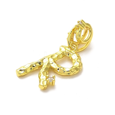 Rack Plating Brass Micro Pave Cubic Zirconia European Dangle Charms KK-L210-015G-R-1
