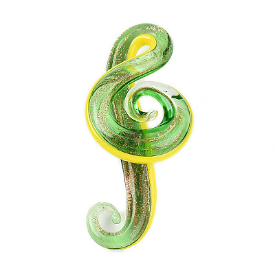 Handmade Gold Sand Lampwork Big Pendants LAMP-T023-08D-1