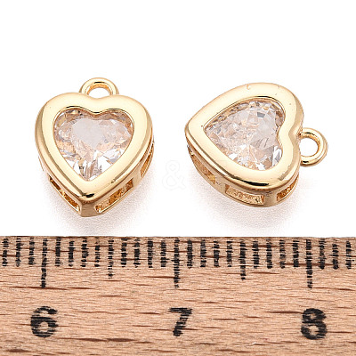 Brass Micro Pave Cubic Zirconia Charms KK-N275-13A-G-1