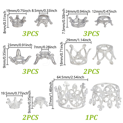 14Pcs Alloy Crown for Doll Making DIY-GA0008-61-1