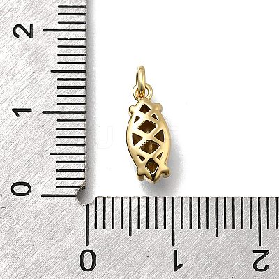 Horse Eye Brass with Glass Charms KK-G525-04G-01-1