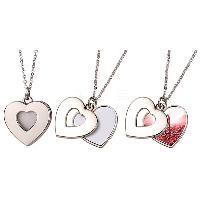 Sublimation Blank Aluminum Pendant Necklace NJEW-E020-01P-02-1