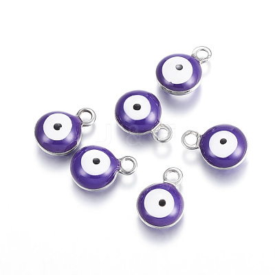 304 Stainless Steel Enamel Charms STAS-G122-24B-1