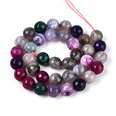 Dyed & Heated Natural Fire Crackle Agate Beads Strands G-N359-01B-11-1