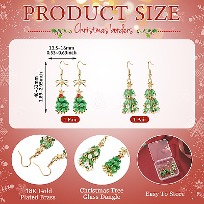 2 Pairs 2 Styles Glass Dangle Earrings EJEW-TA00700-1