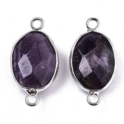 Natural Amethyst Links/Connectors G-T131-102-19-1