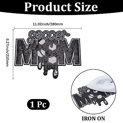 Sports Theme Sequin Embroidery Iron on/Sew on Patches PATC-GF0001-94A-1