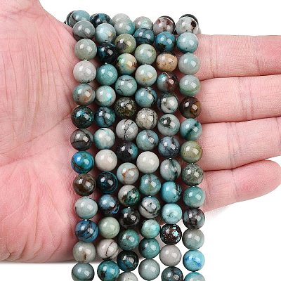 Natural Chrysocolla Beads Strands G-K405-B01-8mm-1