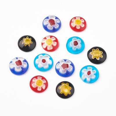 Handmade Millefiori Glass Cabochons LAMP-G123-M-1