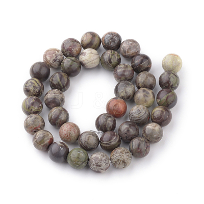 Natural Flower Agate Beads Strands X-G-Q462-8mm-34-1