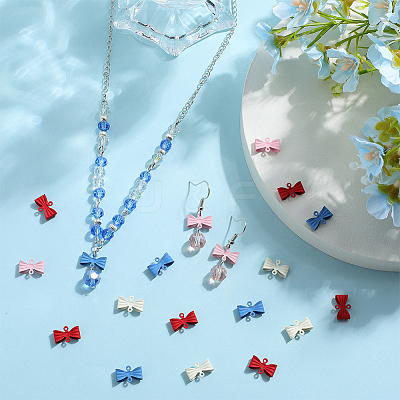 40Pcs 4 Colors Alloy Links Connector Charms FIND-SP0002-48-1