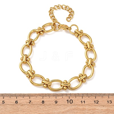 304 Stainless Steel Oval Link Chain Bracelets for Women BJEW-F536-10G-1