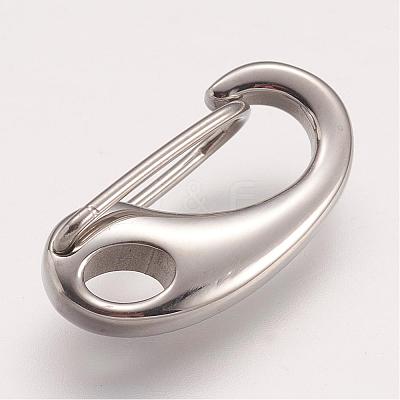 Tarnish Resistant 304 Stainless Steel Push Gate Snap Keychain Clasp Findings STAS-F083-06P-1