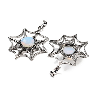 Opalite Spider Web Pendants G-Q163-09AS-09-1