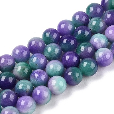 Dyed Natural White Jade Beads Strands G-T138-10mm-210-8-1