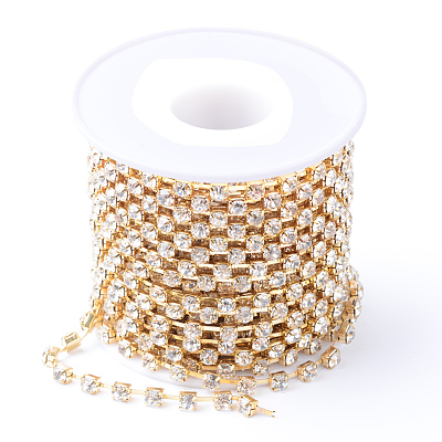 Brass Rhinestone Strass Chains CHC-T002-SS16-01C-1