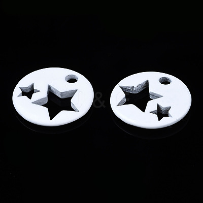 Spray Painted Brass Charms X-KK-Q252-003J-1