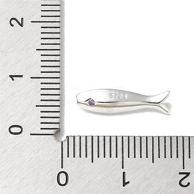 925 Sterling Silver Micro Pave Cubic Zirconia Spacer Beads STER-R003-03S-1