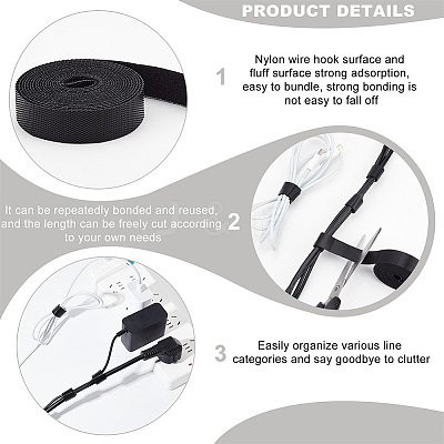 Nylon Hook and Loop Strap DIY-WH0292-32-1