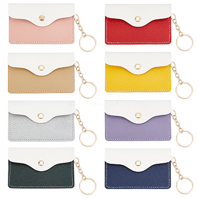 8Pcs 8 Colors Imitation Leather Wallets AJEW-WR0001-19-1