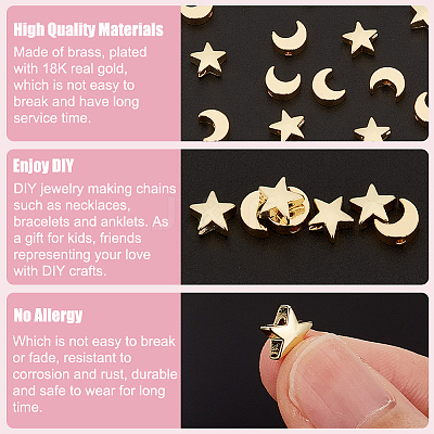 20Pcs 2 Style Brass Beads KK-BC0010-42-1