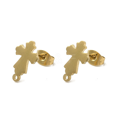 Ion Plating(IP) 304 Stainless Steel Stud Earring Findings STAS-I206-24G-1