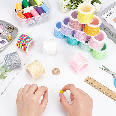 15 Rolls 15 Colors Chinlon Thread OCOR-WR0001-39-1