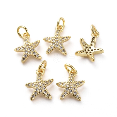 Brass Micro Pave Cubic Zirconia Pendants ZIRC-G155-04G-1