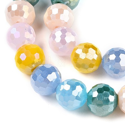 Electroplate Glass Bead Strands GLAA-Z006-01F-1