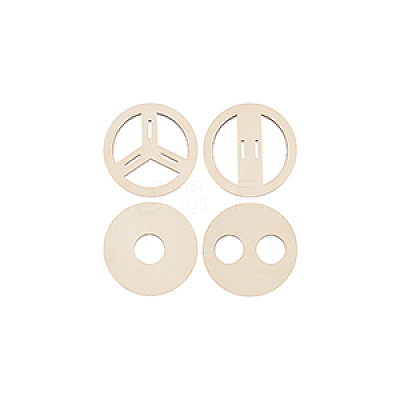 2 Sets Plywood Candle Wick Holders WOOD-BC0001-24B-1
