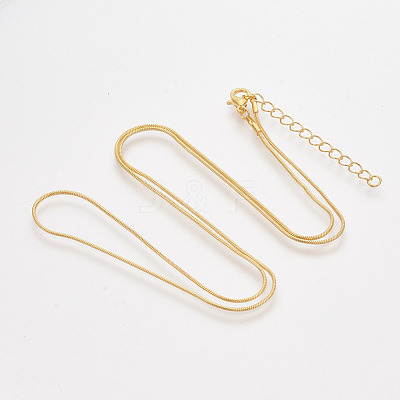 Brass Round Snake Chain Necklace Making MAK-T006-11B-G-1