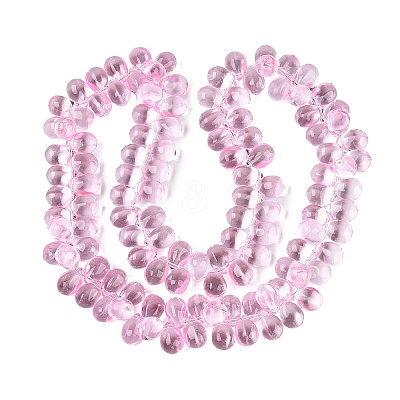 Baking Paint Transparent Glass Beads Strands GL-N005-02A-D02-1