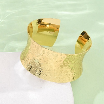 Hammered Brass Cuff Bangles for Women BJEW-A163-04B-G-1