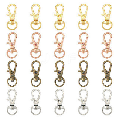 20Pcs 4 Colors Alloy Swivel Lobster Claw Clasps IFIN-TA0001-73-1