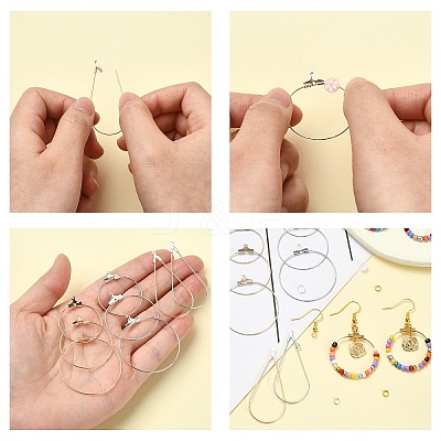 DIY Brass Geometric Hoop Earring Making Kit DIY-YW0008-60-1