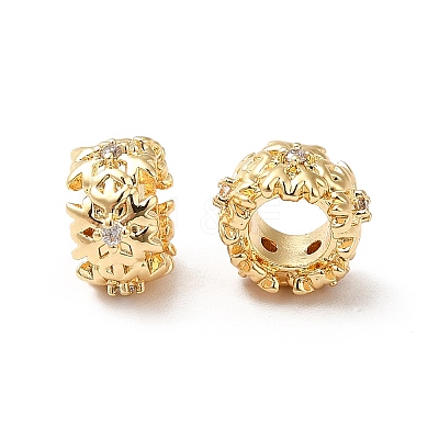 Brass Micro Pave Cubic Zirconia European Beads LS-KK-M233-44G-1