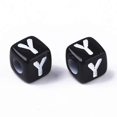 Opaque Acrylic Beads X-SACR-N002-01Y-1