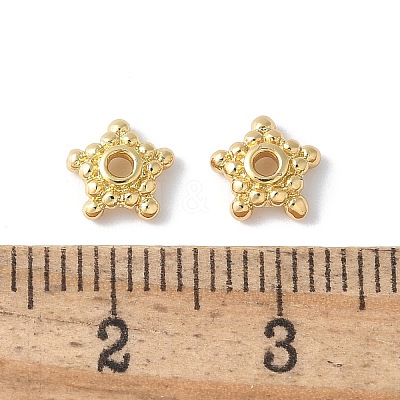Flower Brass Bead Caps KK-F892-34G-02-1