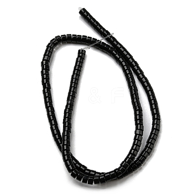 Natural Black Stone Beads Strands G-F631-A14-01-1