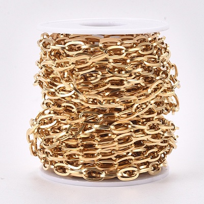 Ion Plating(IP) 304 Stainless Steel Paperclip Chains CHS-F009-02A-G-1