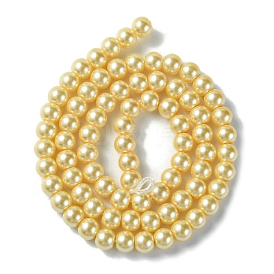 Eco-Friendly Dyed Glass Pearl Beads Strands HY-A008-6mm-RB072-1