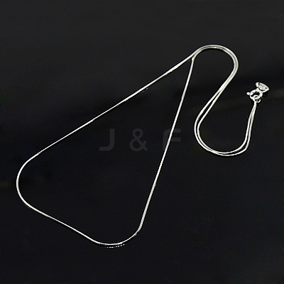 Anti-Tarnish Trendy Unisex Rhodium Plated 925 Sterling Silver Snake Chain Necklaces STER-M034-B-08-1